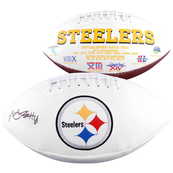 Autographed Pittsburgh Steelers Antonio Brown Fanatics Authentic White Panel Football